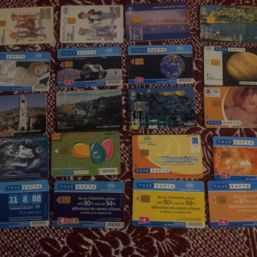 Phone cards used, pack of 20 pieces