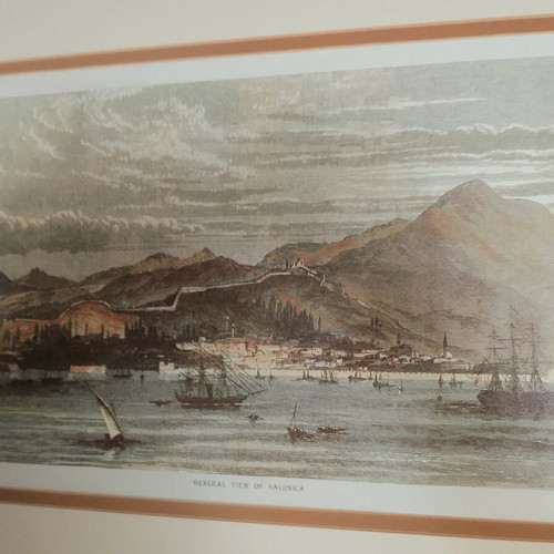 Painting General View of Thessaloniki 1876 like new