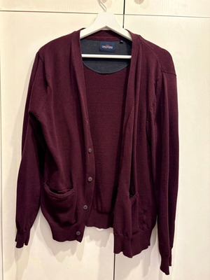 Funky Buddha men's cardigan size L like new, burgundy cotton