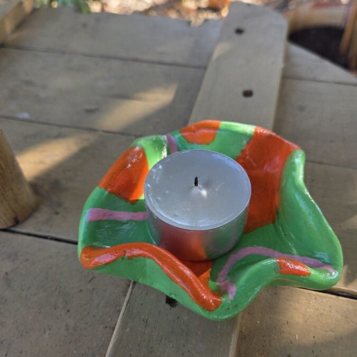 Handmade tealight candle holder