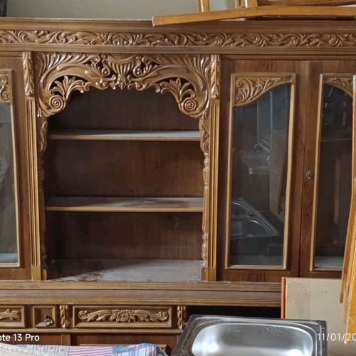 Large carved Louis style unit used with cabinets and drawers