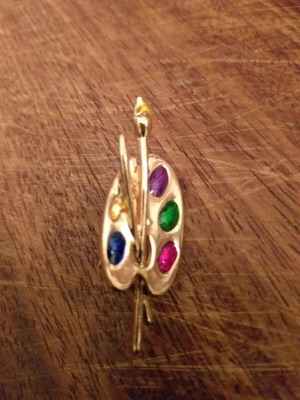 Καρφίτσα πέτου Artist Palette μεταχειρισμένη, χρυσαφί τόνος