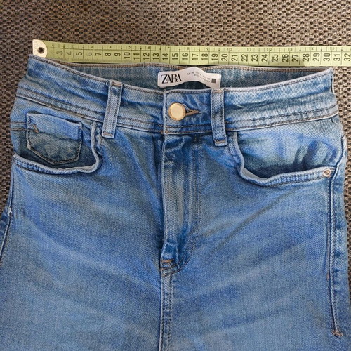Zara denim pants used, size 36, light wash
