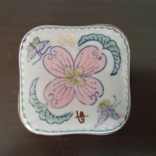 Bohemia porcelain jewelry box used from Czechoslovakia 1960