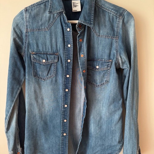 H&M denim shirt like new, blue with buttons