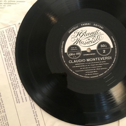 Vinyl Claudio Monteverdi I, Classic Collectible 10-Inch Baroque Renaissance Record