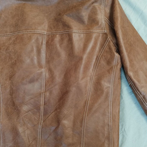 Leather jacket used, brown, size XL, Italian