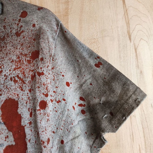 Bite Me Bloody Muddy Distressed Ripped T-shirt with Sleeves Daryl Dixon