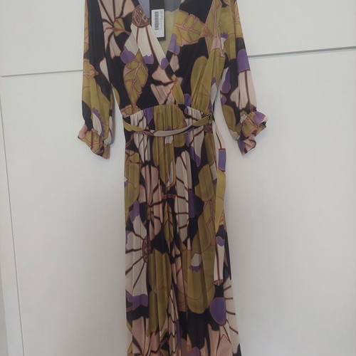 Wrap dress with pleated skirt and belt new, Dress2unDress, black