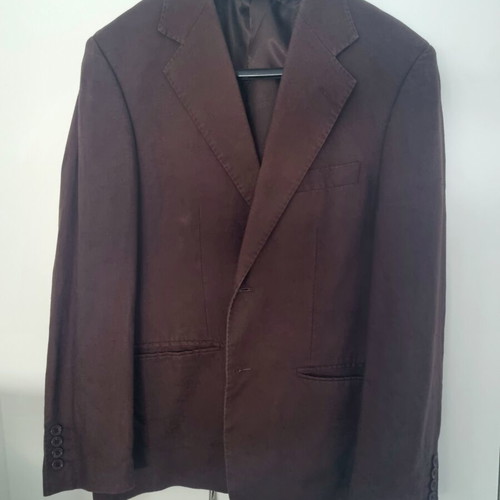 Linen unisex jacket chocolate brown oversized used