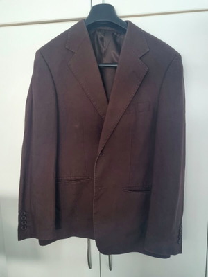 Linen unisex jacket chocolate brown oversized used