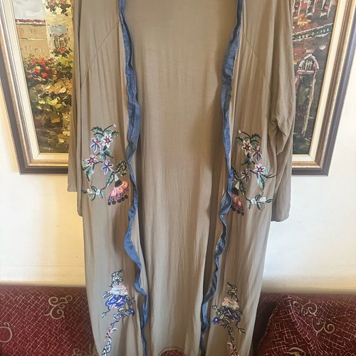 Kimono like new, colorful green cotton, size S-L