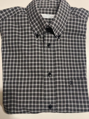 The Bostonians men's checkered shirt 40 like new, gray white