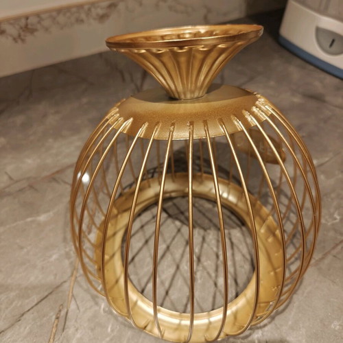 Gold Metal Storage Basket for Coffee Capsules New