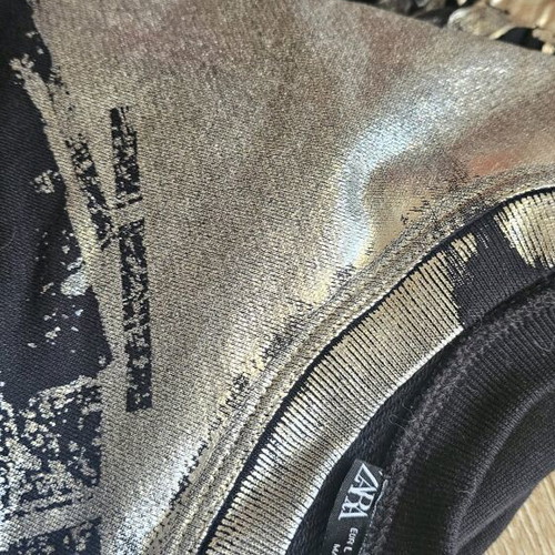Σετ Zara παντελόνι και πουλόβερ σαν καινούργιο, μαύρο και ασημί μέγεθος L