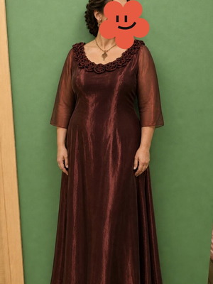 Vintage burgundy evening dress like new, size 50