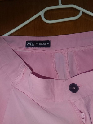 Zara ροζ φαρδύ παντελόνι σαν καινούργιο, μέγεθος L