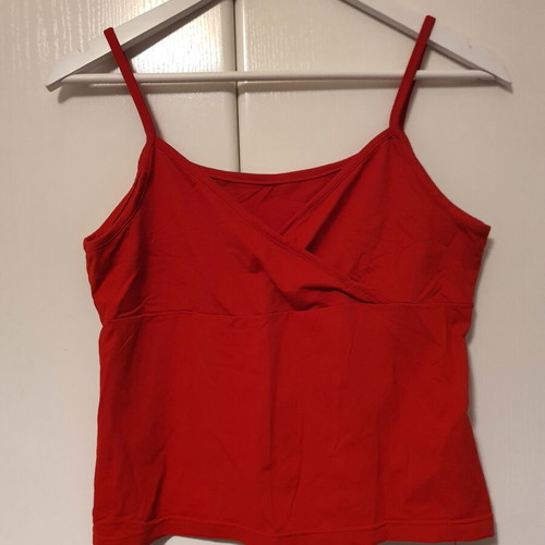 Top red with wrap neckline like new