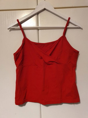Top red with wrap neckline like new
