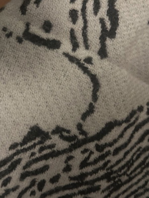 Double-sided winter pashmina scarf, black and white