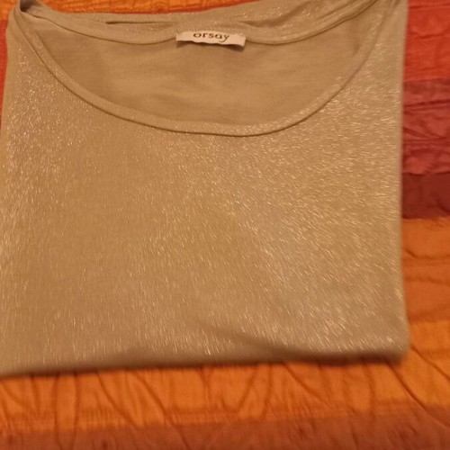 Women's blouse used, beige gold, slightly elastic