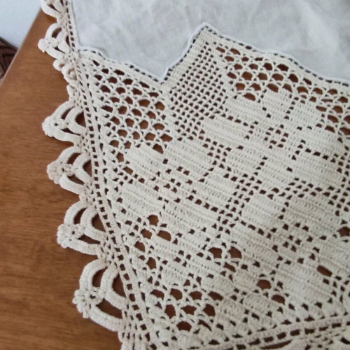 Handmade knitted napkins like new with corners and linen