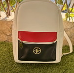 Bag to Bag women's backpack white with red and navy blue details