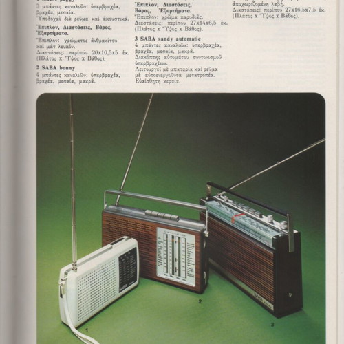 SABA 1974 Model Catalog used, televisions, cassette players, radios