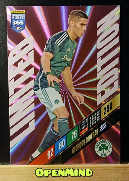 GIORGOS SIDERAS LIMITED FIFA 365 2024 ADRENALYN XL ΠΑΝΑΘΗΝΑΪΚΟΣ