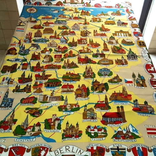 Vintage Feldberg tablecloth like new with Germany map