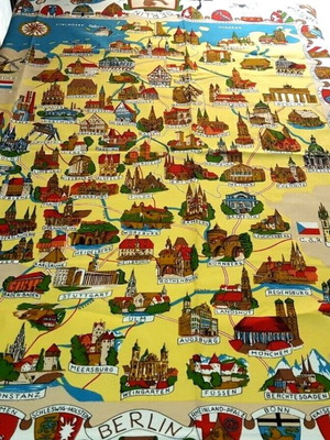 Vintage Feldberg tablecloth like new with Germany map