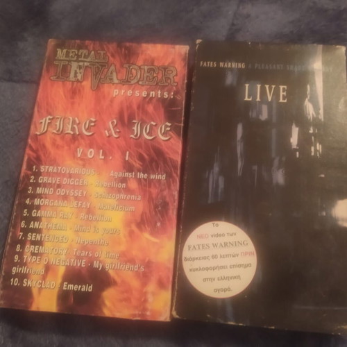 Metal Invader VHS tapes used, Fates Warning Live and Fire and Ice Vol 1