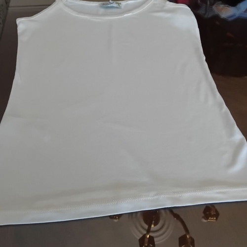 GAP polka dot cotton camisole with built-in bra and Salim Sever cream camisole