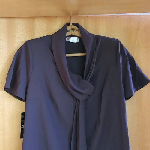 Karina women's blouse new, purple, short sleeve, plus sizes