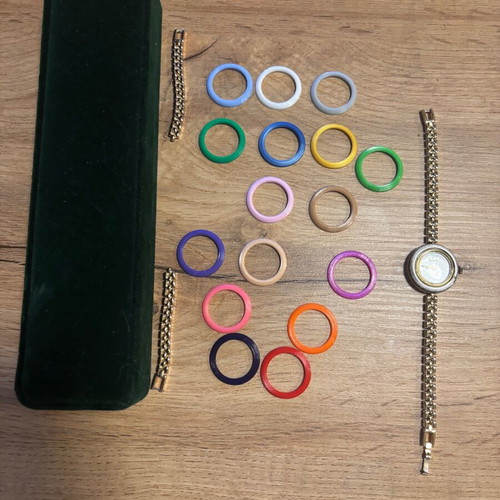 Gucci Vintage Watch used with Original Case and Custom Colored Bezels
