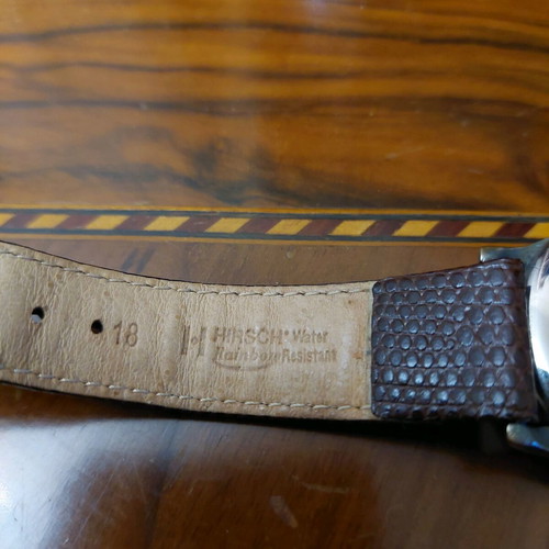 Helvetia Swiss made men's watch used with two-tone dial and leather strap