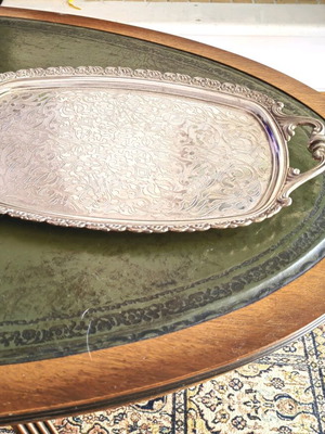 Silver-plated serving tray vintage, like new, made in Italy