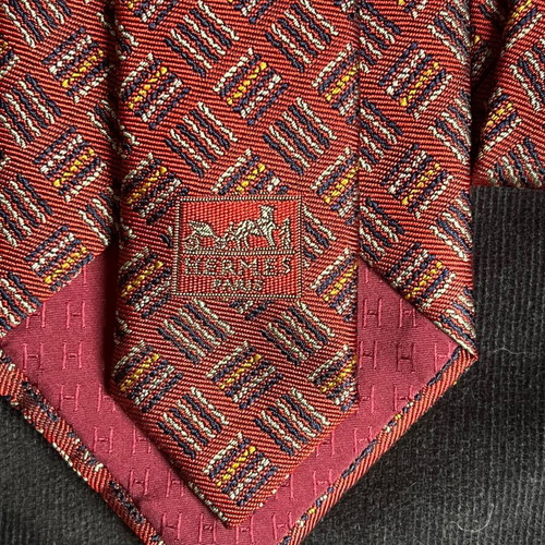 Hermes tie 100% silk new, red