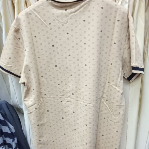 Men's short-sleeve shirt with Mao collar and dots, new, sizes XL-5XL