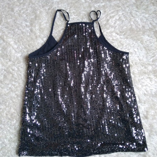 Sequin top Shein size M 38 like new, white silver