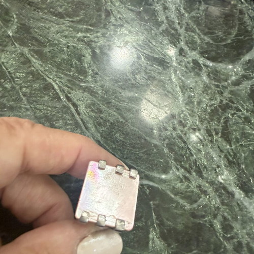 Silver ring with detachable pink plate, like new