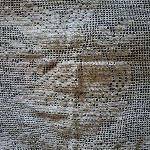 Set of handmade dove lace backgrounds like new