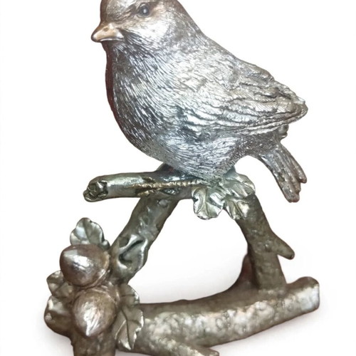 Silver Ceramic Birds Set of 2 like new