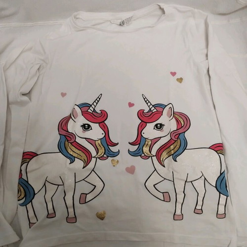 Children's long-sleeve shirt with unicorn print H&M like new, 6-8 years