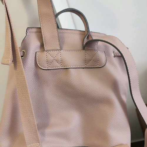 Pink faux leather backpack like new