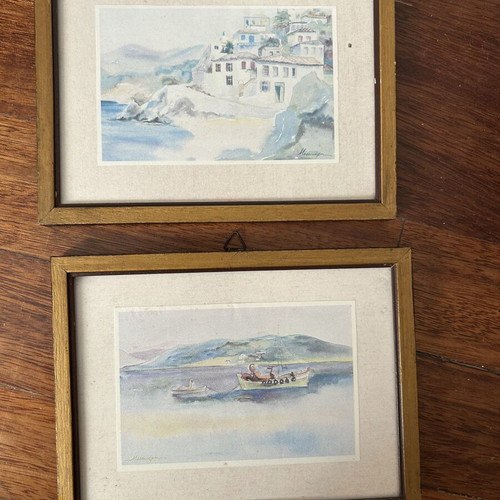 Set of vintage lithographs by artist Μεσσηνεζη like new, collectible