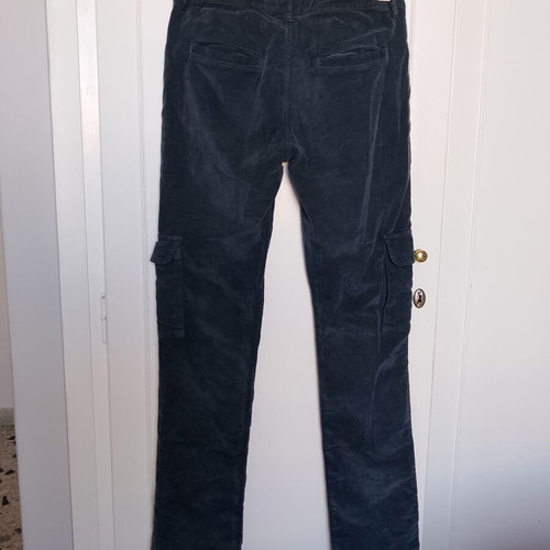 Mustard cargo pants for teens 13-14, like new, blue-gray corduroy