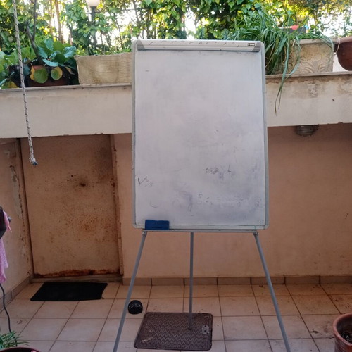 Whiteboard seminar marker with adjustable aluminum legs used