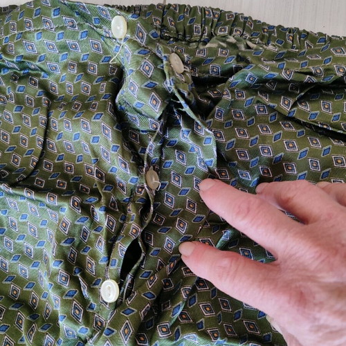 Vintage men's satin pajamas like new, 7XL, dark green