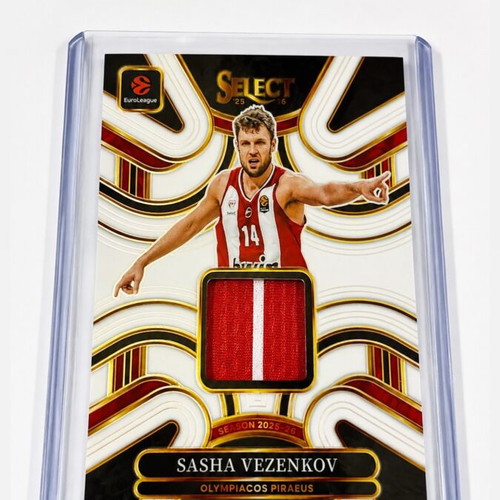 2025-26 Panini Select Euroleague Sasha Vezenkov White Prizm 2 Color Patch 27/49